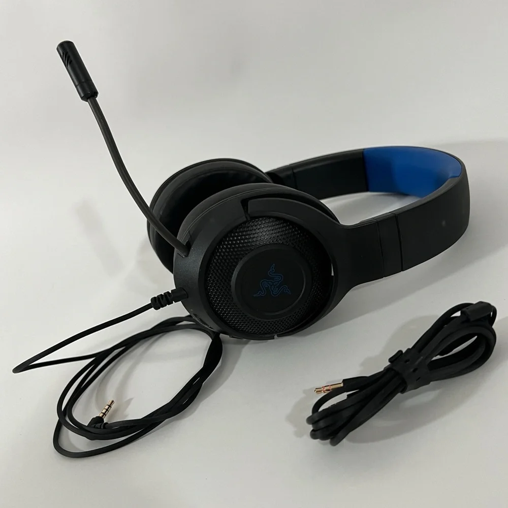 Razer Kraken X Ultralight Gaming Headset: 7.1 Surround Sound Black/Blue w/ Mic